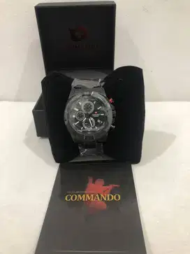 Jam Tangan Commando C6004G Black Original like new