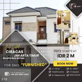 CIRACAS KELAPA 2 WETAN RUMAH NYAMAN 2 LT JUAL FURNISH TURUN HARGA 276