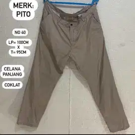 PRELOVED PITO ORI CELANA PANJANG COKLAT PRIA (No 40)