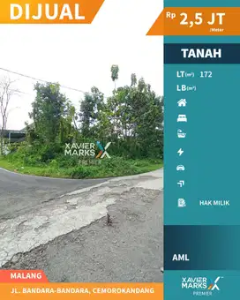 Dijual Tanah Kavling Siap Bangun di Cemorokandang Malang