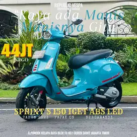 Piaggio Vespa SPRINT S 150 IGET ABS LED Th 2021 WARNA BLUE AUDACE