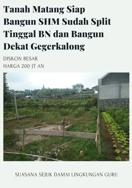 TANAH SIAP BANGUN DI KAWASAN CLUSTER PERUMAHAN DEKAT KOTA