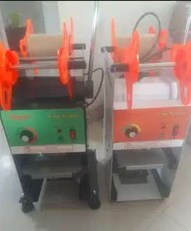 Mesin Cup Sealer bisa sampai ukuran 22 Oz masih baru free plastik Roll