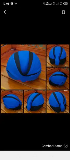 Blangkon Jogja lipat biru hitam jebeh