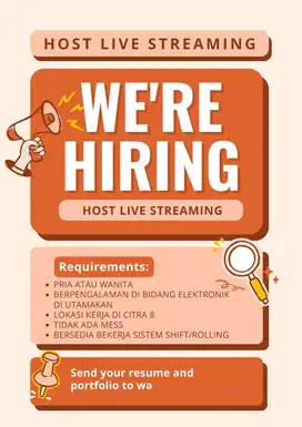 OPEN Loker sebagai HOST LIVE STREAMING