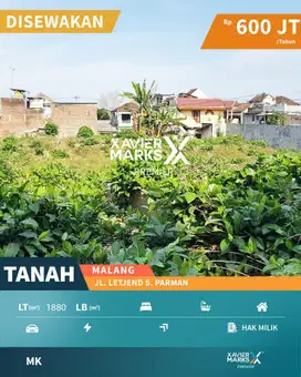 Disewakan Tanah Luas & Sangat Strategis Poros Jalan Utama Kota Malang