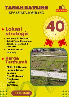 Tanah kavling murah 40jutaan