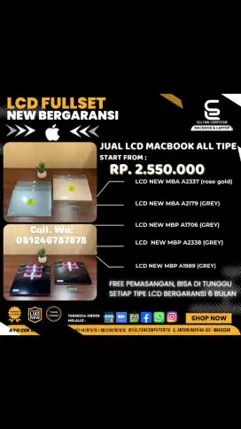 JUAL LCD MACBOOK SEMUA TIPE !! GRATIS PASANG BISA DI TUNGGU, GARANSI.