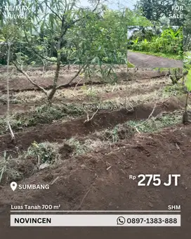 Dijual Tanah Seluas 700 m2