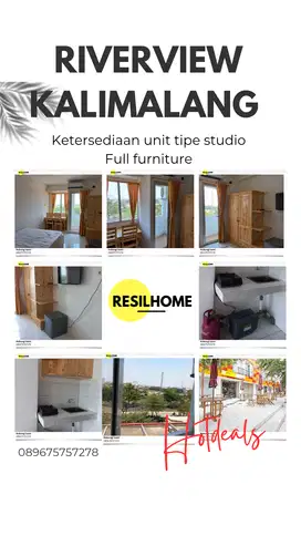 Sewa bulanan apartemen Riverview Jababeka Cikarang Kalimalang studio