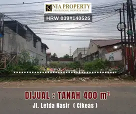 Dijual Tanah Kosong Lokasi Strategis di Jalan Letda Nasir Cikeas