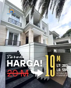 Rumah Mewah Fully Furnished di PONDOK INDAH, Dekat Bukit Golf!