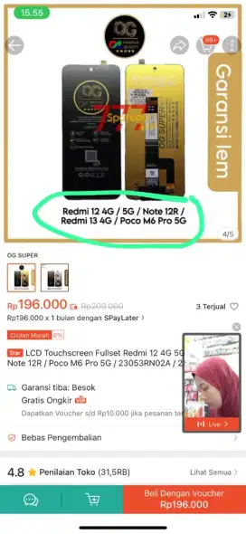 LCD redmi note 12r redmi 13 poco m6