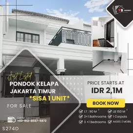 PD KELAPA JAKARTA TIMUR RUMAH BARU 2 LT SISA 1 UNIT SAJA READY UNIT