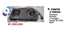 Kompor Rinnai  2 tungku turbo RI-602 BGX