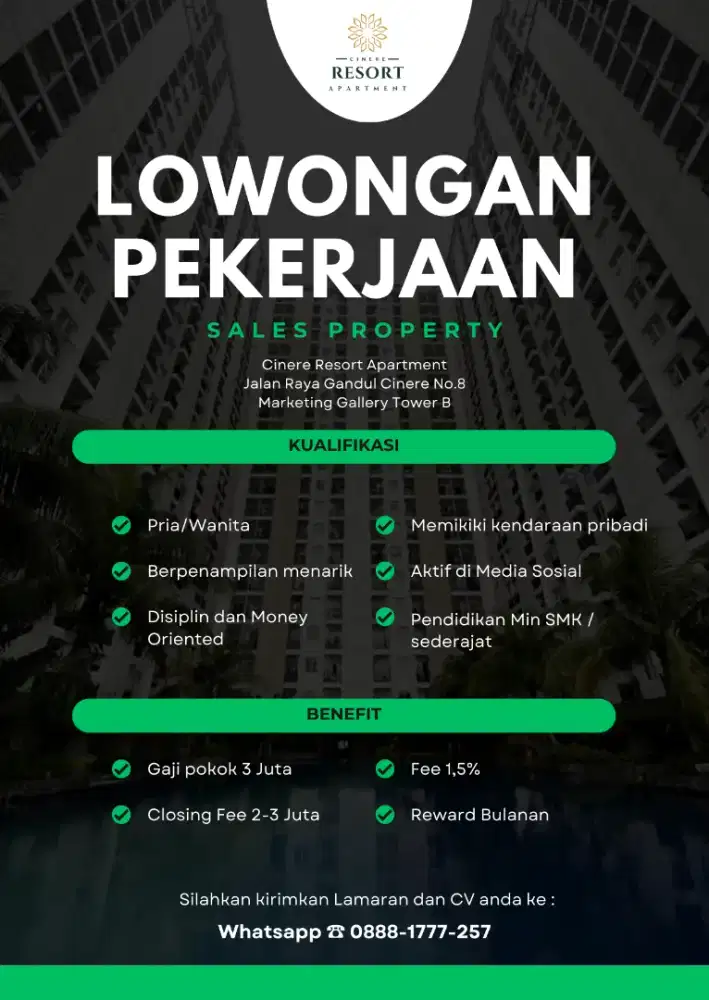Di Butuh Segera Sales Property