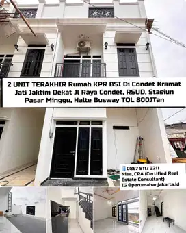 Rumah KPR Dekat Jl Raya Condet Stasiun Pasar Minggu Halte KramatJati T