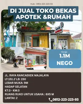 DIJUAL MURAH RUKO DI RANCAEKEK DANGDEUR MAJALAYA . UNTUK TEMPAT USAHA