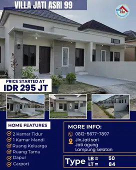 RUMAH CLUSTER MURAH DEKAT KAMPUS ITERA