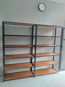 Meja, kursi, rak, rangka besi