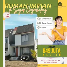 Rumah 800 jutaan 2 lantai di ciwaruga atas dkt lembang dan gegerkalong