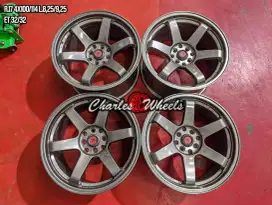 Jual velg te37 r17 4x100 4x114,3 alves rocky lancer raize dll