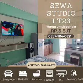 Studio sewa full furnished /bln apartemen bassura city