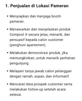 Dicari sales segera