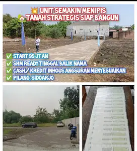 Tanah kavling siap bangun dekat Sidoarjo kota bisa kredit 4 tahun