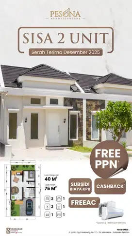 Disewakan cepat rumah 1 lantai di tallasa city semi furnish