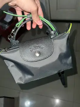 Longchamp Le Pliage Green Pouch- Graphite