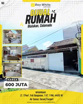 Dijual Cepat Rumah Luas 174m2 di Blulukan, Colomadu, Harga Bawah Pasar