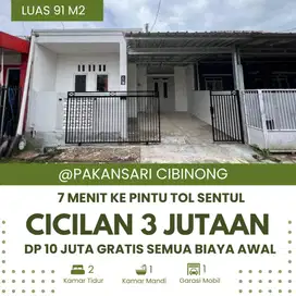 DP 10 Juta Cicil 3 Jutaan Rumah dekat GOR Pakansari 5 Menit TOL Sentul