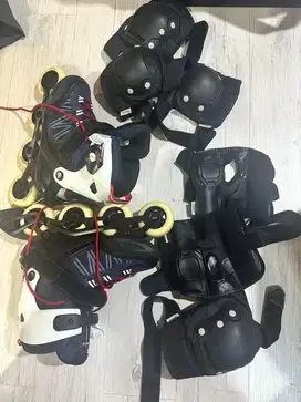 Masih bagus Sepatu Roda dan pelindungnya Decathlon