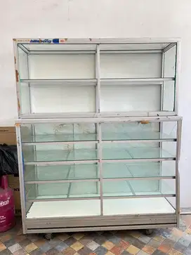 Rak etase kaca besar dapat 2