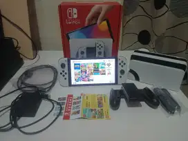 Nintendo switch oled cefewe 256gb fullset & joycon hori split pad pro