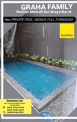 Private Pool Rumah Graha Family Full Furnish dekat Pakuwon , Citraland