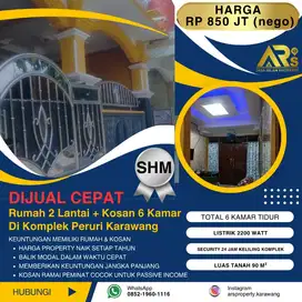 Dijual Rumah 2 Lantai & Kosan 6 Kamar Di Komplek Peruri Karawang