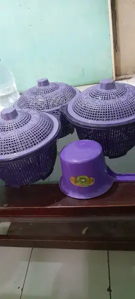 Koleksi ungu, wadah ungu serbaguna 3 pcs, gayung,tempat tissu