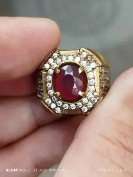 Batu Garnet rhodolite Srilanka 2.41 crat memo MRI ring Kuningan
