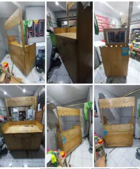 MEJA JUALAN DIMSUM ES  KAYU MAHONI
