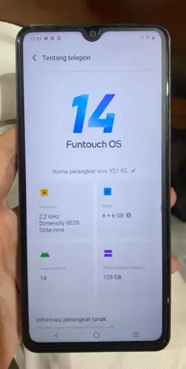 Vivo Y27 Ram 6/128 NFC sdh 5G Hp+cas