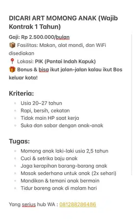 ART MOMONG KONTRAK 1 tahun
