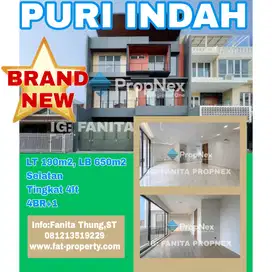 Dijual rumah baru di Puri Indah,JakBar LT190m2 LB650m2,Sltn,4BR+1