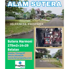 Dijual kavling di Sutera Harmoni,Alam Sutera 275m2,Selatan