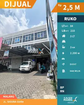 Dijual Ruko Dekat Kampus di Poros Jalan Sigura gura Lowokwaru Malang