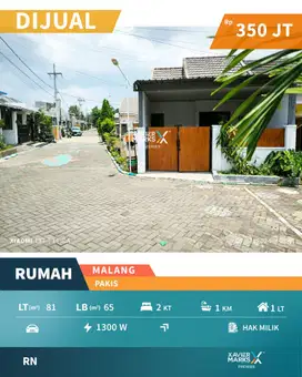 Dijual Rumah Hook Minimalis Murah di Pakis Malang