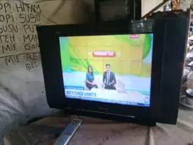 jual tv 21in slim Polytron layar dtar plat harga 350 nego siap antar