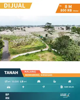 Dijual Tanah Kavling Super Luas di Mondoroko Singosari Malang