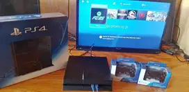 console ps4 hitam 256 dan monitor